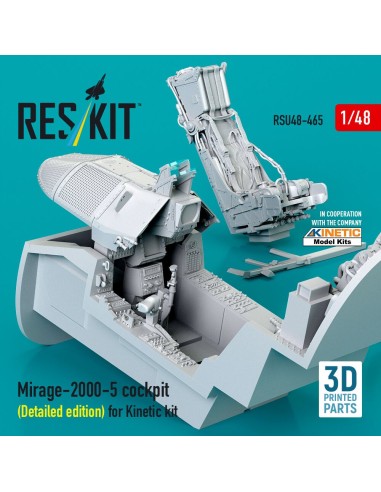 Mirage-2000-5 cockpit (Detailed edition) for Kinetic kit (3D Printed) 