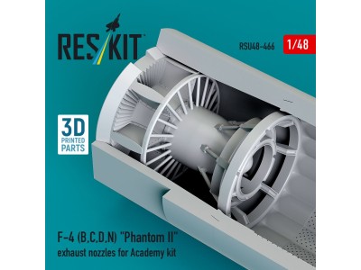 F-4 (B, C, D, N) Phantom II exhaust nozzles for Academy kit (3D Printed) 