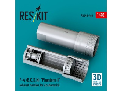 F-4 (B, C, D, N) Phantom II exhaust nozzles for Academy kit (3D Printed) 