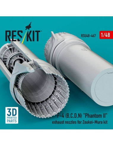 F-4 (B, C, D, N) Phantom II exhaust nozzles for Zoukei-Mura kit (3D Printed) 