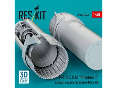 F-4 (B, C, D, N) Phantom II exhaust nozzles for Zoukei-Mura kit (3D Printed) 