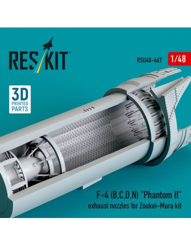 F-4 (B, C, D, N) Phantom II exhaust nozzles for Zoukei-Mura kit (3D Printed) 