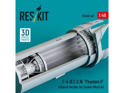 F-4 (B, C, D, N) Phantom II exhaust nozzles for Zoukei-Mura kit (3D Printed) 