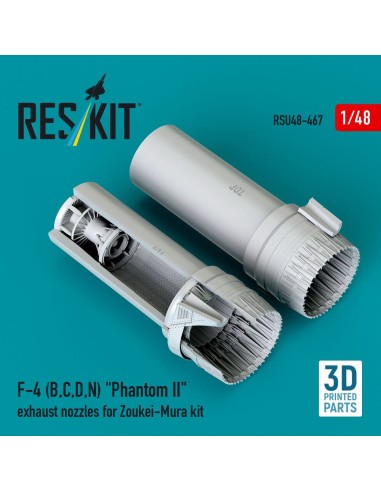F-4 (B, C, D, N) Phantom II exhaust nozzles for Zoukei-Mura kit (3D Printed) 