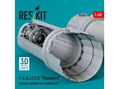 F-4 (E, J, F, G, S) Phantom II exhaust nozzles for Academy kit (3D Printed) 