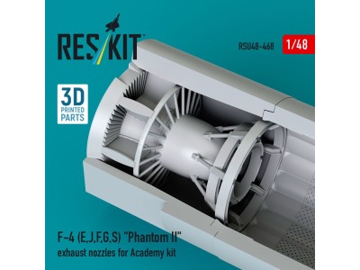 F-4 (E, J, F, G, S) Phantom II exhaust nozzles for Academy kit (3D Printed) 