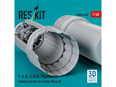 F-4 (E, J, F, G, S) Phantom II exhaust nozzles for Zoukei-Mura kit (3D Printed) 