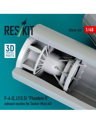 F-4 (E, J, F, G, S) Phantom II exhaust nozzles for Zoukei-Mura kit (3D Printed) 
