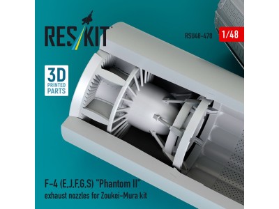 F-4 (E, J, F, G, S) Phantom II exhaust nozzles for Zoukei-Mura kit (3D Printed) 