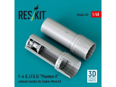 F-4 (E, J, F, G, S) Phantom II exhaust nozzles for Zoukei-Mura kit (3D Printed) 