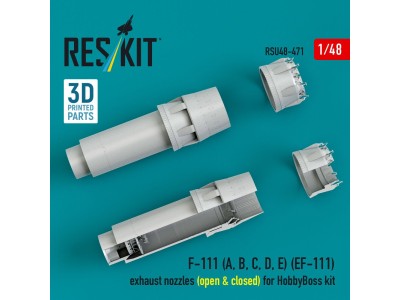 F-111 (A, B, C, D, E) (EF-111) exhaust nozzles (open & closed) for HobbyBoss kit (3D Printed) 