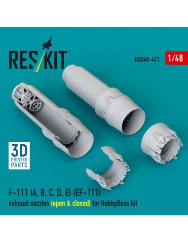 F-111 (A, B, C, D, E) (EF-111) exhaust nozzles (open & closed) for HobbyBoss kit (3D Printed) 