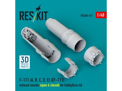 F-111 (A, B, C, D, E) (EF-111) exhaust nozzles (open & closed) for HobbyBoss kit (3D Printed) 