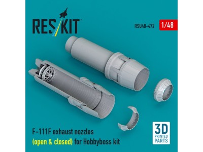 F-111F exhaust nozzles (open & closed) for Hobbyboss kit (3D Printed) 