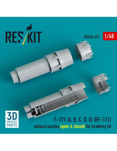 F-111 (A, B, C, D, E) (EF-111) exhaust nozzles (open & closed) for Academy kit (3D Printed) 