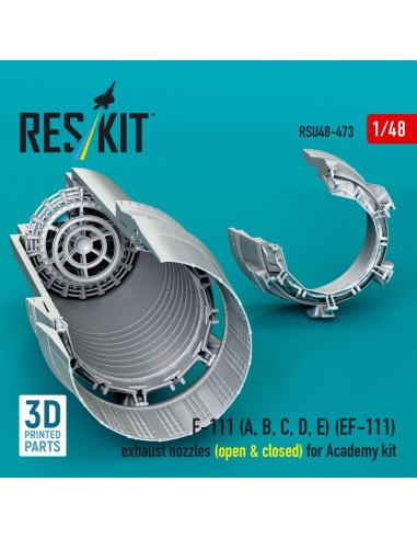 F-111 (A, B, C, D, E) (EF-111) exhaust nozzles (open & closed) for Academy kit (3D Printed) 