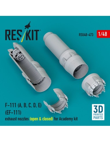 F-111 (A, B, C, D, E) (EF-111) exhaust nozzles (open & closed) for Academy kit (3D Printed) 