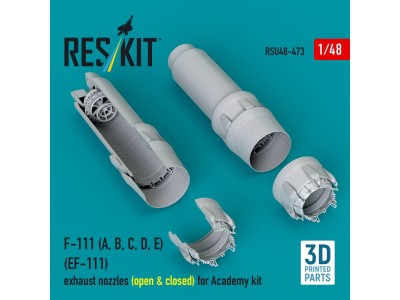 F-111 (A, B, C, D, E) (EF-111) exhaust nozzles (open & closed) for Academy kit (3D Printed) 