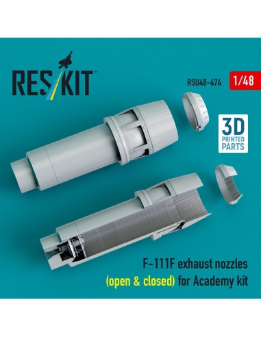 F-111F exhaust nozzles (open & closed) for Academy kit (3D Printed) 