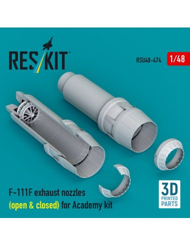 F-111F exhaust nozzles (open & closed) for Academy kit (3D Printed) 