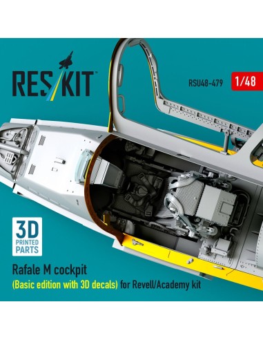 Rafale M cockpit (Basic edition with 3D decals) for Revell/Academy kit (3D printed) 