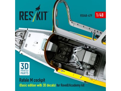 Rafale M cockpit (Basic edition with 3D decals) for Revell/Academy kit (3D printed) 