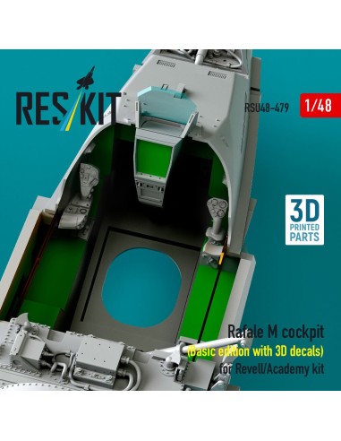 Rafale M cockpit (Basic edition with 3D decals) for Revell/Academy kit (3D printed) 