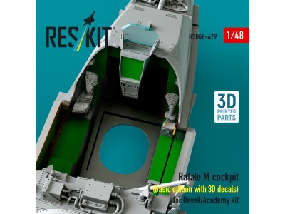Rafale M cockpit (Basic edition with 3D decals) for Revell/Academy kit (3D printed) 