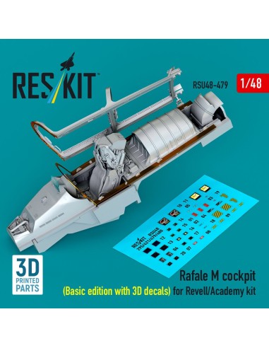 Rafale M cockpit (Basic edition with 3D decals) for Revell/Academy kit (3D printed) 
