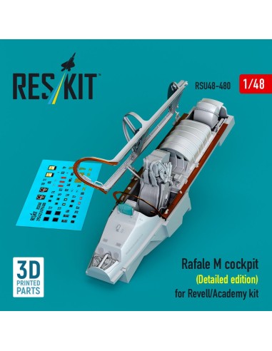 Rafale M cockpit (Detailed edition) for Revell/Academy kit (3D printed) 