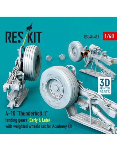 A-10 Thunderbolt II landing gears (Early & Late) with weighted wheels set for Academy kit (Metal+3D Printed) 