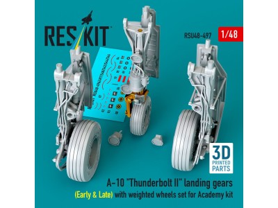 A-10 Thunderbolt II landing gears (Early & Late) with weighted wheels set for Academy kit (Metal+3D Printed) 