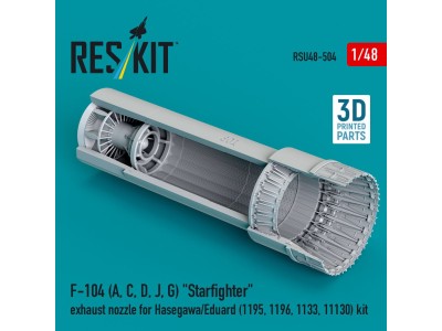 F-104 (A, C, D, J, G) Starfighter exhaust nozzle for Hasegawa/Eduard (1195, 1196, 1133, 11130) kit (3D Printed) 