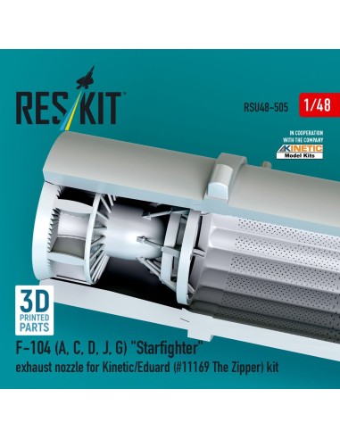 F-104 (A, C, D, J, G) Starfighter exhaust nozzle for Kinetic/Eduard (#11169 The Zipper) kit (3D Printed) 