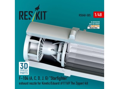 F-104 (A, C, D, J, G) Starfighter exhaust nozzle for Kinetic/Eduard (#11169 The Zipper) kit (3D Printed) 