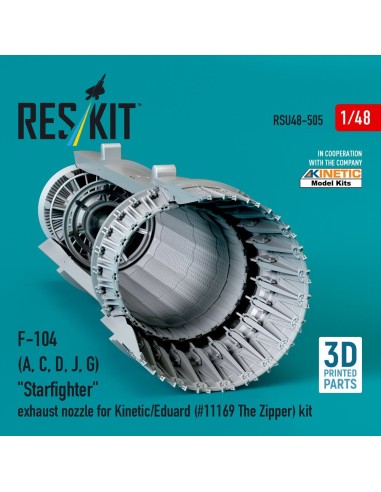 F-104 (A, C, D, J, G) Starfighter exhaust nozzle for Kinetic/Eduard (#11169 The Zipper) kit (3D Printed) 