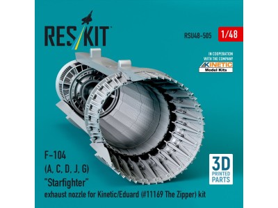 F-104 (A, C, D, J, G) Starfighter exhaust nozzle for Kinetic/Eduard (#11169 The Zipper) kit (3D Printed) 