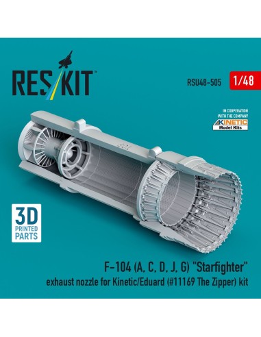 F-104 (A, C, D, J, G) Starfighter exhaust nozzle for Kinetic/Eduard (#11169 The Zipper) kit (3D Printed) 