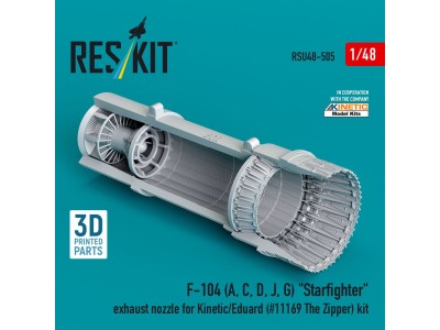 F-104 (A, C, D, J, G) Starfighter exhaust nozzle for Kinetic/Eduard (#11169 The Zipper) kit (3D Printed) 