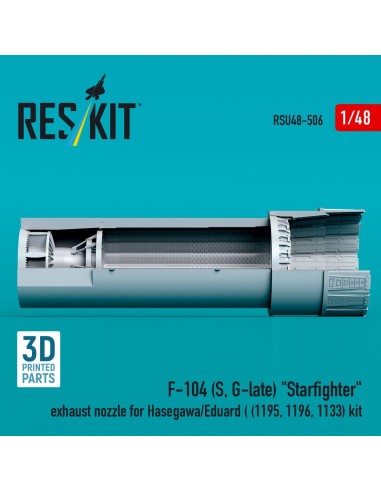 F-104 (S, G-late) Starfighter exhaust nozzle for Hasegawa/Eduard (1195, 1196, 1133) kit (3D Printed) 