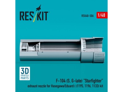 F-104 (S, G-late) Starfighter exhaust nozzle for Hasegawa/Eduard (1195, 1196, 1133) kit (3D Printed) 