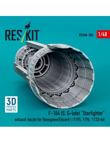 F-104 (S, G-late) Starfighter exhaust nozzle for Hasegawa/Eduard (1195, 1196, 1133) kit (3D Printed) 