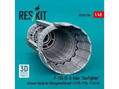 F-104 (S, G-late) Starfighter exhaust nozzle for Hasegawa/Eduard (1195, 1196, 1133) kit (3D Printed) 
