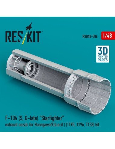 F-104 (S, G-late) Starfighter exhaust nozzle for Hasegawa/Eduard (1195, 1196, 1133) kit (3D Printed) 