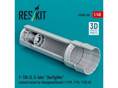 F-104 (S, G-late) Starfighter exhaust nozzle for Hasegawa/Eduard (1195, 1196, 1133) kit (3D Printed) 