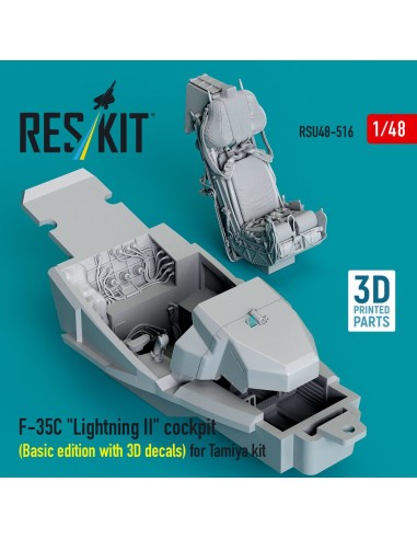 F-35C Lightning II cockpit (Basic edition with 3D decals) for Tamiya kit (3D Printed) 