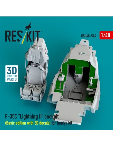 F-35C Lightning II cockpit (Basic edition with 3D decals) for Tamiya kit (3D Printed) 