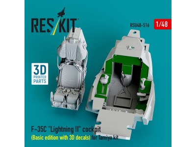 F-35C Lightning II cockpit (Basic edition with 3D decals) for Tamiya kit (3D Printed) 