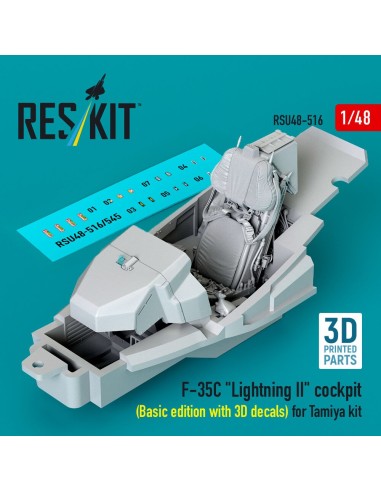 F-35C Lightning II cockpit (Basic edition with 3D decals) for Tamiya kit (3D Printed) 
