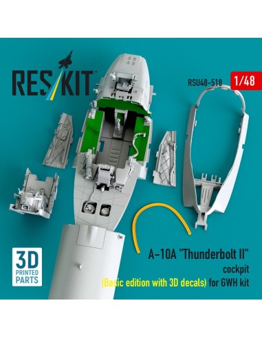 A-10A Thunderbolt II cockpit (Basic edition with 3D decals) for GWH kit (3D Printed) 
